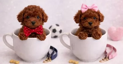 Ev Ortamında Buyuyen Red Toy Poodle Yavruları