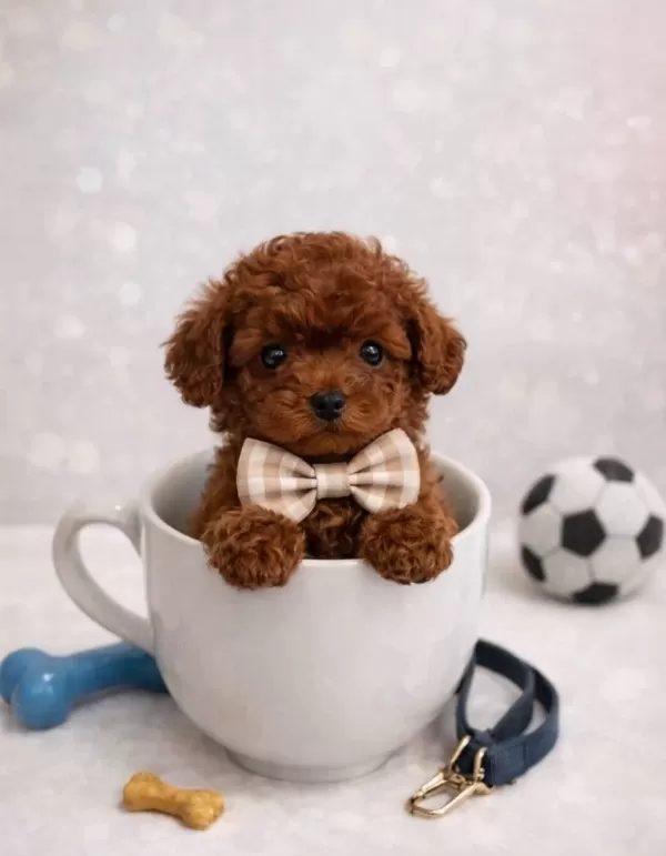 Ev Ortamında Buyuyen Red Toy Poodle Yavruları
