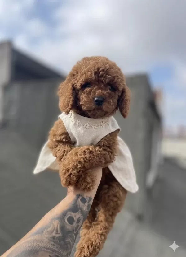 Red Brown Toy Poodle Yavru