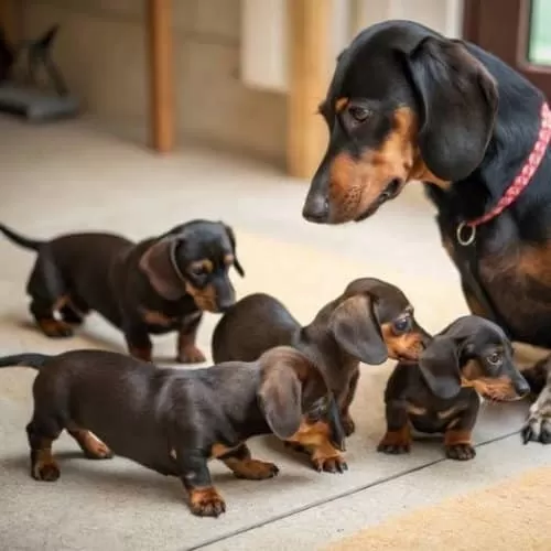 Mini Dachshund Kısa Bacak Sosis Köpek Yavrular