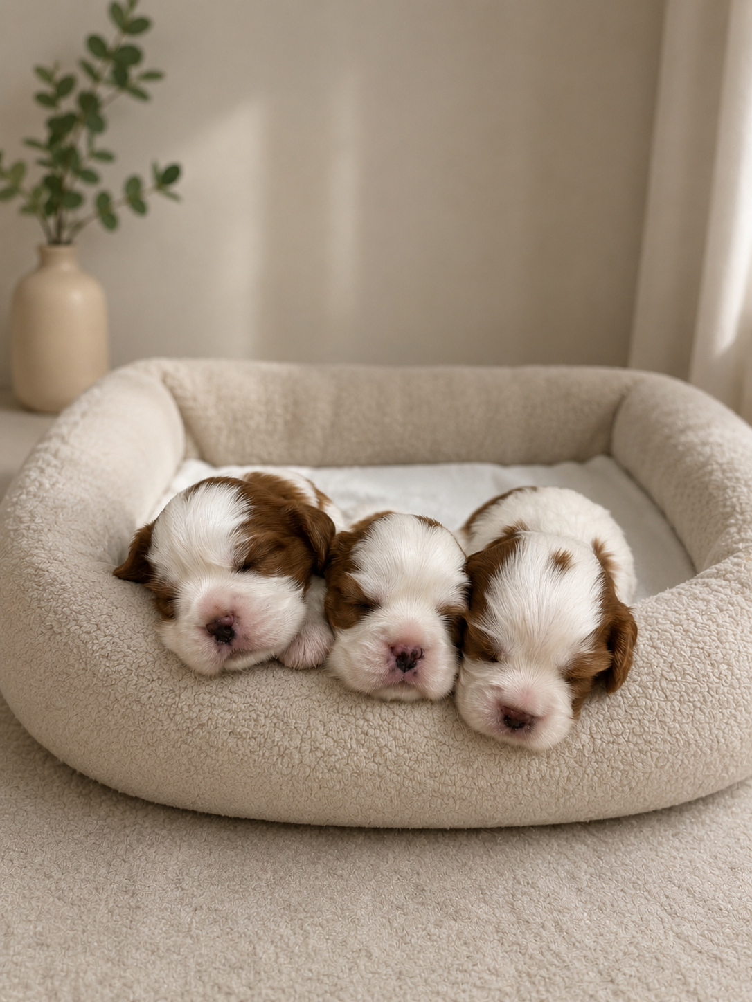 Ev ortamında doğmuş Cavalier king Charles minikler