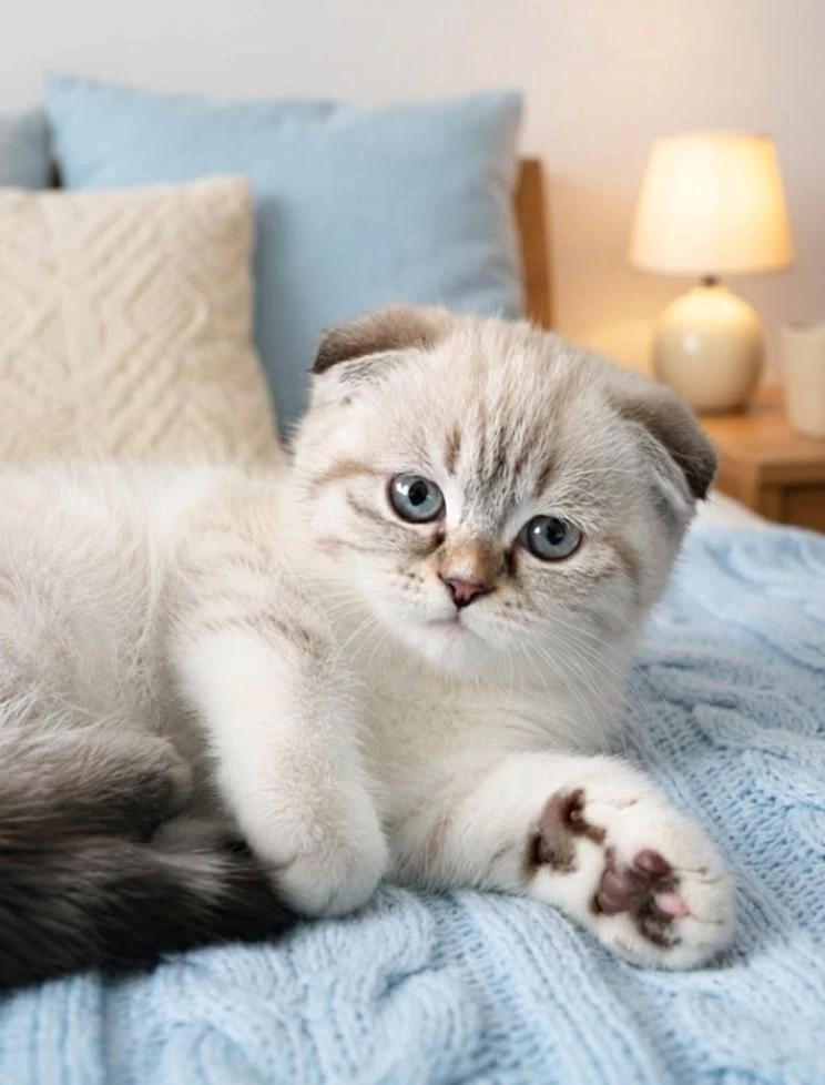 Mavi Gözlü Yavru Scottish Fold
